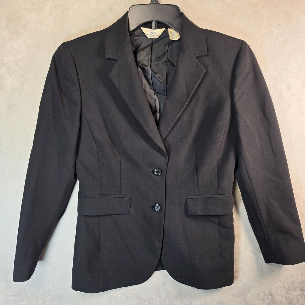 Brooks Brothers 346 Women's Black 2-Button Lined Blazer Jacket Size 2